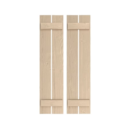 Rustic Two Board Spaced Board-n-Batten Sandblasted Faux Wood Shutters, 11 1/2W X 52H